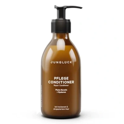 Abbildung von JUNGLÜCK Pflege Conditioner 250ml Vegan Ohne Silikone &amp; Mikroplastik Nährt, pflegt intensiv und sorgt sofort für mehr Glanz Geschmeidigkeit Haarspülung mit BIO Arganöl pflanzlichem Keratin