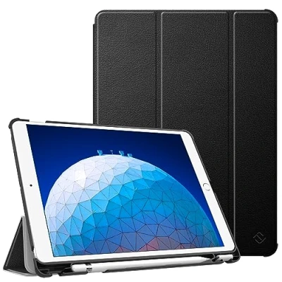 Abbildung von Fintie Hülle für iPad Air 10.5&quot; 2019 (3. Generation) / Pro 2017 Ultra Schlank Superleicht Ständer Schutzhülle mit eingebautem Pencil Halter, Auto Schlaf/Wach, Schwarz