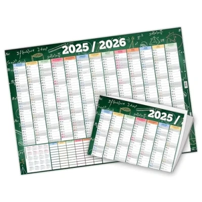 Abbildung von itenga Schuljahreskalender 2024 2025 Wandkalender DIN A2 gefalzt mit Stundeplan Schuljahresplaner