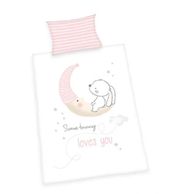 Abbildung von Herding Kleinkinder Bettwäsche Set, Little Bunny Wendemotiv, Bettbezug 100x135cm, Kopfkissenbezug 40x60cm, Baumwolle/Renforcé