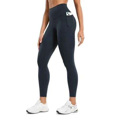 Abbildung von CRZ Yoga Butterluxe Damen High Waist Sport Leggings Blickdicht Soft Hosen Gym Workout Leggins mit Tasche 64cm Echte Marine 36