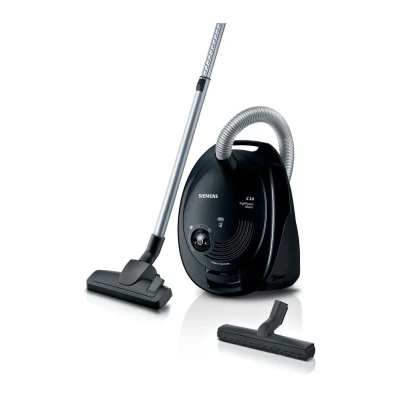 Abbildung von Siemens Staubsauger mit Beutel Z 3.0 VSZ3B212, Bodenstaubsauger, Hygiene Filter, Bodendüse für Parkett, Teppich, Fliesen, langes Kabel, niedriger Stromverbrauch, 600 W, schwarz