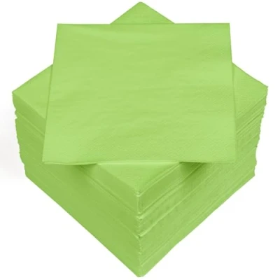 Abbildung von HEKU 100 einfarbige Servietten, 3 lagig, 33x33cm I Einheitliche Qualität für Veranstaltungen &amp; Gastronomie Praktische 5er Packung Hoch saugfähig und stilvoll, hellgrün