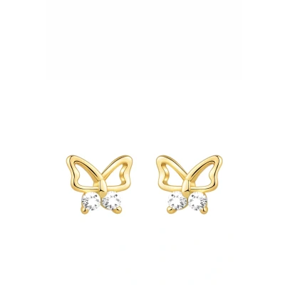 Abbildung von SOFIA MILANI Damen Ohrringe 925 Silber vergoldet/golden &amp; mit Zirkonia Steinen Schmetterling Ohrstecker E1792