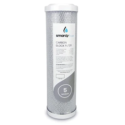Abbildung von smardy blue 10“ Carbon Block Ersatzfilter 5μm CTO Aktivkohle Filterpatrone 10 Zoll Kartusche für Umkehrosmose Osmoseanlage Wasserfilter Auftischfilter