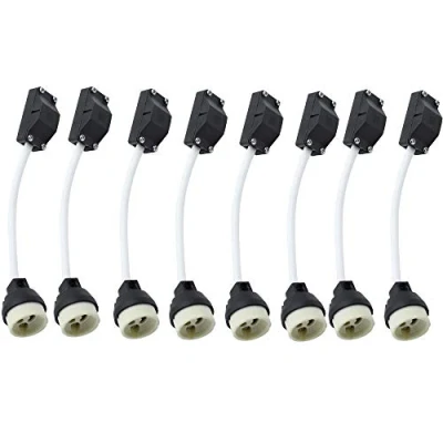 Abbildung von BlueXP 8 Stück Gu10 Fassungen Sockel Keramik mit Anschlussdose 2A 250V Lampenfassungen Isolierter Kable für LED und Halogen Anschlussbuchse
