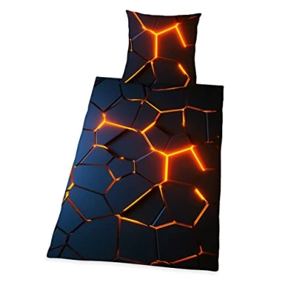 Abbildung von Herding 3D Effekt Bettwäsche Set, Kopfkissenbezug 70 x 90 cm, Bettbezug 140 200 Mit leichtläufigem Reißverschluss, 100% Baumwolle/Renforcé