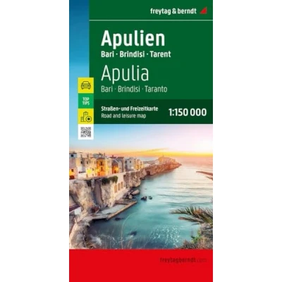 Abbildung von Apulien, Straßen und Freizeitkarte 1:150.000, freytag &amp; berndt: Bari Brindisi Tarent, mit Infoguide, Top Tips, Innenstadtplan (freytag berndt Auto + Freizeitkarten)