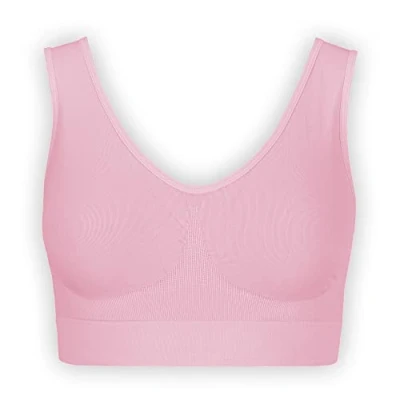 Abbildung von UnsichtBra Bustier Damen BH ohne Buegel Wohlfühl Bustiers Top Bügelloser Soft Bra Schlaf Still Sport Bralette in vielen Farben (wellbra_sngl)(3XL, Rosa)