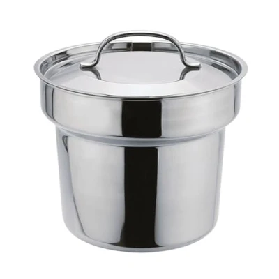 Abbildung von APS 12244 Bain Marie Topf, inkl. Deckel und Löffelaussparung, Edelstahl, Ø 20 cm, Höhe 18 4,5 Liter