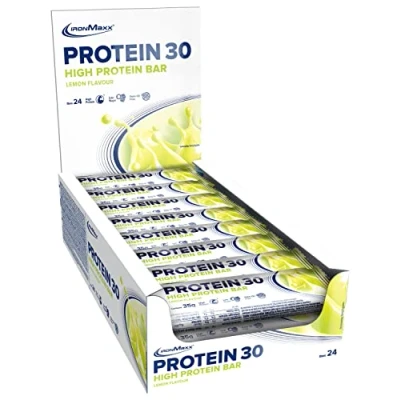 Abbildung von IronMaxx Protein 30 Eiweißriegel Lemon 24 x 35g palmölfreier Proteinriegel mit Vitaminen für zuckerreduzierte und Low Carb Ernährung geeignet