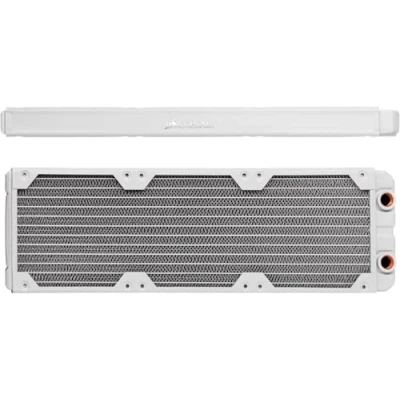 Abbildung von Corsair Hydro X Series XR5 Radiator 360 mm (Drei 120 Lüfterbefestigungen, Einfache Installation, Kupferkonstruktion, Hochwertige Polyurethan Beschichtung, Integrierte Schraubenführungen) Weiß