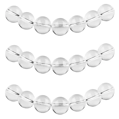 Abbildung von MJDCB Perlen zum Auffädeln 8mm 45 stück Weiße Quarzperlen Halbedelsteine mit Loch Natürliche Lose Runde Steinperlen für Herstellung Schmuck Armbänder Halsketten