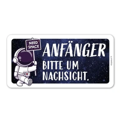 Abbildung von Auto Magnet Schild Anfänger Astronaut I 20 x 10 cm kfz_771