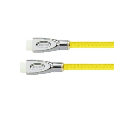 Abbildung von PYTHON® Series PREMIUM High Speed HDMI Anschlusskabel mit Ethernet 4K2K / UHD Ultra HD Full Kupferleiter (OFC), 3D Unterstützung, Dreifachschirmung, Nylongeflecht gelb, 3 m