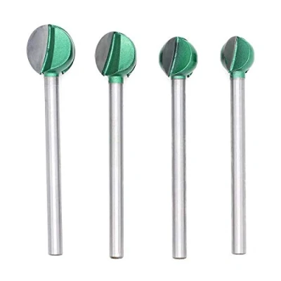 Abbildung von DingGreat 4 tlg 6mm Schaft Oberfräser Hohlkehlfräser, 16/18/20/22 mm Holzbearbeitung Kugelform Fräser Schnitzwerkzeug Kugelfräser Schnitzwerkzeuge
