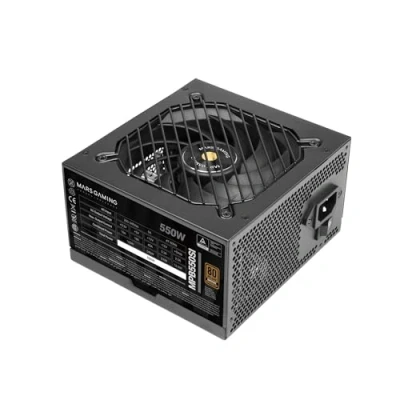 Abbildung von MARSGAMING MPB550SI, PC ATX Netzteil 550W, 7 Jahre Garantie, 80Plus Bronze 230V, 90% Effizienz, SI Extreme Silence Lüfter mit Kupferkern, AI2 RPM , DC und SMD Technologien, Schwarz