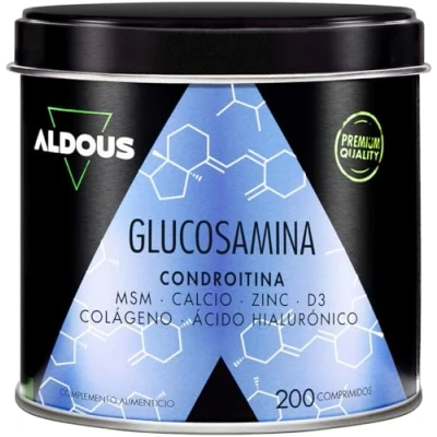 Abbildung von Glucosamin Chondroitin Hochdosiert 200 Tabletten XL MSM, Kollagen, Hyaluronsäure, Zink, Kalzium und Vitamin D3 Natürliche Entzündungshemmung Für Knochen Gelenke Plastikfrei