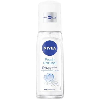 Abbildung von NIVEA Fresh Natural Deo Zerstäuber, Deospray ohne Aluminium (ACH) mit sanfter Pflege, antibakterielles Deodorant 48h Schutz &amp; einzigartiger INFINIFRESH Formel (75 ml)