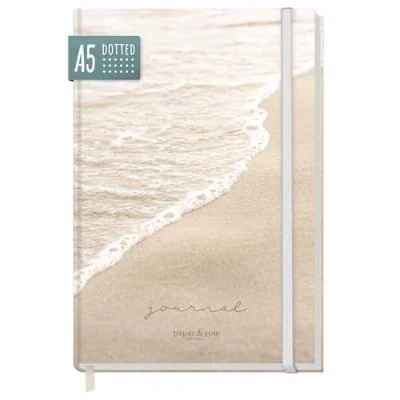 Abbildung von paper&amp;you® Bullet Journal dotted A5 mit Gummiband [Moments] 156 Seiten Notizbuch gepunktet, Tagebuch nachhaltig &amp; klimafreundlich