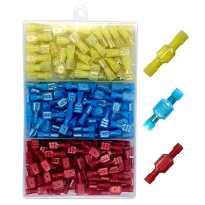 Abbildung von Gebildet 160pcs 6.3 x 0.8mm Kabelverbinder, Vollisolierte, Männliche und weibliche Spaten Nylon Schnelltrennkupplung Elektrische Crimp kaltgepresste Klemmen Sortiment