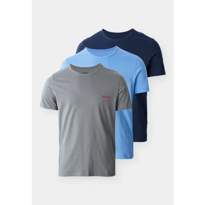 Abbildung von HUGO 3 PACK Nachtwäsche Shirt, Herren, Größe: Small, Grey/blue