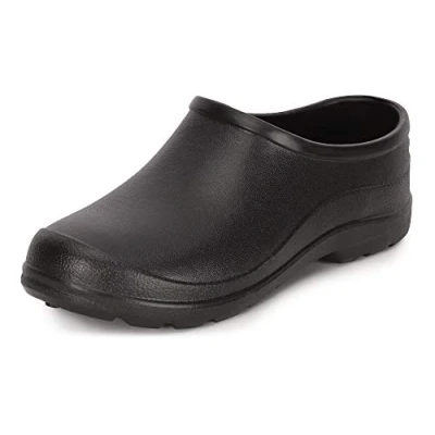 Abbildung von Ladeheid Gartenschuhe Damen und Herren leichte Eva Clogs Bequeme Hausschuhe &amp; Gartenclogs LADW001 (Schwarz, 39 EU)