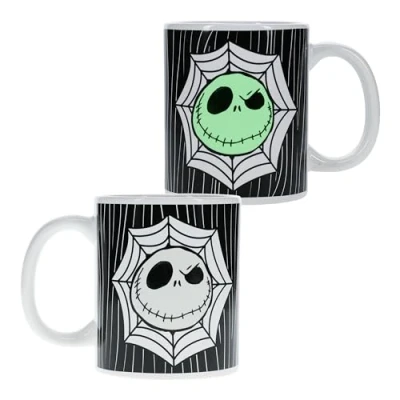 Abbildung von Paladone Jack Skellington Glow in The Dark Becher Offiziell Lizenziertes Disney Sammelgeschenk für Fans von Nightmare Before Christmas, Keramiktasse, 300 ml (10 FL oz)