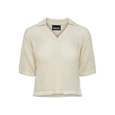 Abbildung von PIECES Damen Pclaya 2/4 Knit Poloshirt, White Smoke, S EU
