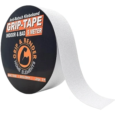 Abbildung von GRIP&amp;BENDER 5 Meter Antirutsch Band für Rutschschutz von Badewannen und Treppen 39mm Klebeband Anti Rutsch Streifen Selbstklebende, rutschfeste Sticker Dusche Bad (5)