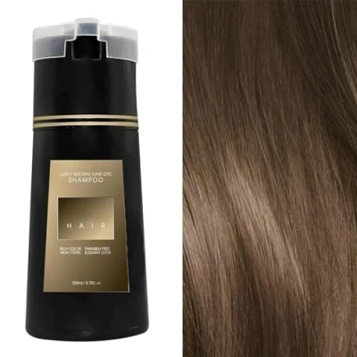 Abbildung von Hair Dye Shampoo,Dunkelbraun Haarfärbeshampoo für Graues Haar,Botanical Formulation No Damage Bleach,Sofort Haarfarben Shampoo Männer und Frauen,Hair 2in1(Dark brown)