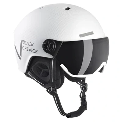 Abbildung von Black Crevice Skihelm KAPRUN mit Visier, weiß Carbon matt/schwarz, S/M (54 57)…