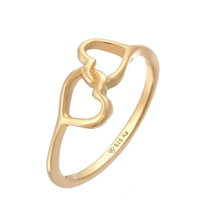 Abbildung von Elli Heart Connection Ring goldcoloured, Damen, Größe: 54, Gold coloured