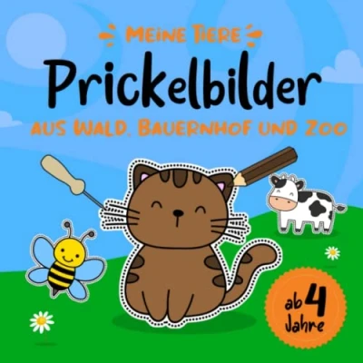 Abbildung von Prickelbilder ab 4 Jahre Tiere aus Wald Bauernhof und Zoo: Prickelblock &amp; Prickelbuch zum basteln,Bastelbuch mit Ideen für ... im Kindergarten als Prickelset Bastelset