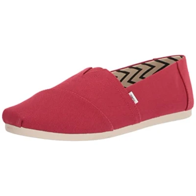 Abbildung von TOMS Herren Alpargata aus recycelter Baumwolle Flache Slipper, ROT, 43 EU