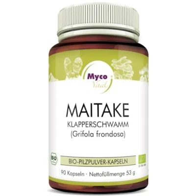 Abbildung von Maitake 93 Pilz Kapseln je 650mg Pulver 100% Vegan &amp; Bio Pilze Natürliche Alternative zu Extrakt