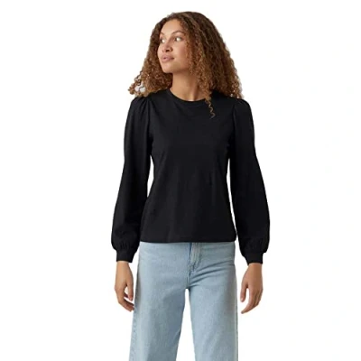 Abbildung von Vero Moda Vmkerry LS O NECK VMA NOOS Langarmshirt, Damen, Größe: XL, Black