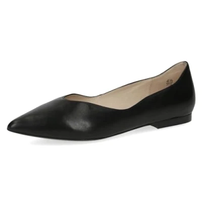 Abbildung von CAPRICE Damen Ballerinas aus Leder Spitz, Schwarz (Black Nappa), 38 EU