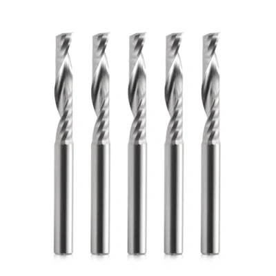 Abbildung von EU_HOZLY 4mm Schaft, Schnittdurchmesser, 22 mm Nutenlänge, 1 Nutenschaftfräser, CNC Spiralfräser, Upcut Schneidwerkzeug für Acryl, PVC, ABS, Sperrholz, 5 Stück
