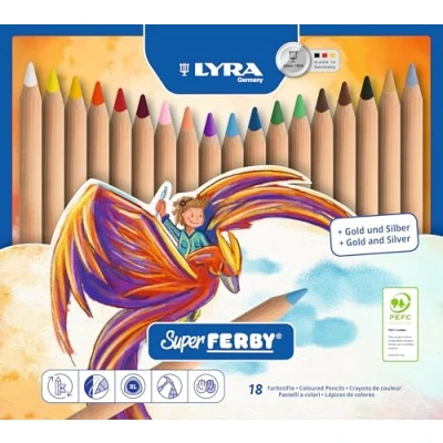 Abbildung von LYRA 3711180 Super Ferby natur, Metalletui mit 18 Farbstiften, farbig sortiert