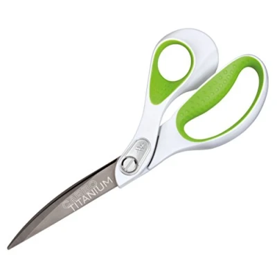 Abbildung von Westcott E 16445 00 Carbo Schere Titan Nitrid beschichtet Softgrip, 23,8 cm, 9 Zoll, grün/weiß