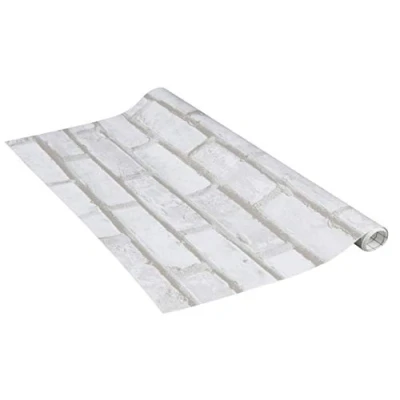 Abbildung von Venilia Klebefolie Steinoptik Weiß, Ziegelsteinoptik Weiß 45 cm x 1,5 m, Stärke 95μ selbstklebende Möbel Folie, Dekofolie, Tapete, Küchenfolie ohne Phthalate Made in EU