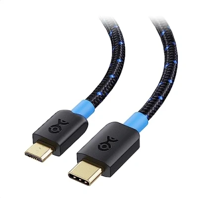 Abbildung von Cable Matters Micro USB auf C Kabel 1m (USB Kabel, Kabel) mit geflochtener Jacket in Schwarz 1 Meter