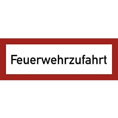 Abbildung von Schild Feuerwehrzufahrt gemäß DIN 4066 Alu 105 x 297 mm (Brandschutzschild, Parkverbot, Einfahrt freihalten) wetterfest