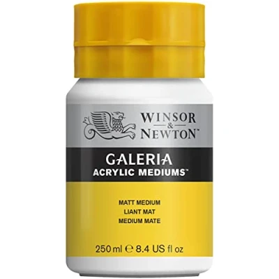 Abbildung von Winsor &amp; Newton 3040821 Galeria Mattes Medium, 250 ml Topf, erhält die Leuchtkraft der Farbe und verbessert Transparenz