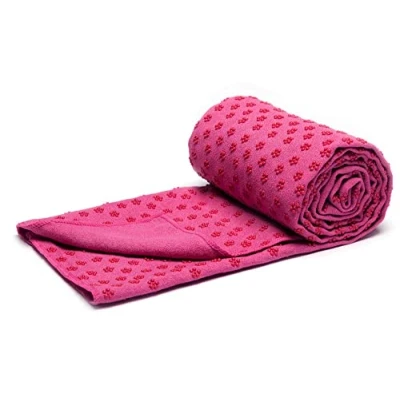 Abbildung von voidbiov Quick Dry rutschfeste Yoga Handtücher (6 Farben) mit Mesh Tragetasche, extra lang (62 x 183 cm/62 182,9 cm) Dot Grip Bikram