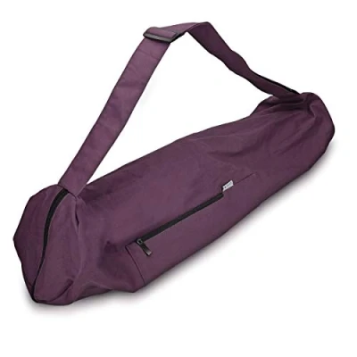 Abbildung von Navaris XXL Yogatasche für Yogamatte aus Baumwolle Tasche Yoga Matte mit Reißverschluss Tragegurt Große Hülle Ø18x72x29cm div. Farben