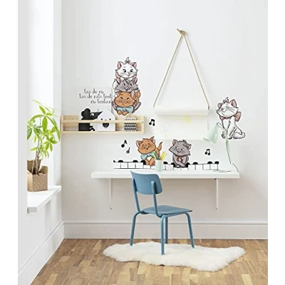 Abbildung von Komar Disney Wandtattoo Aristocats Kittens 50 x 70 cm (Breite Höhe) 7 Teile Marie, Duchesse, Toulouse, Deco Sticker, Wandaufkleber, Wandsticker, Wanddeko, Kinderzimmer 14106h