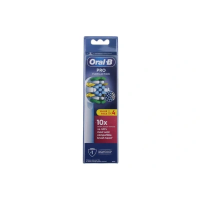 Abbildung von Oral B Pro Floss Action Aufsteckbürste für elektrische Zahnbürste, X Form und Interdentalborsten tiefere Plaque Entfernung, 4 Stück Zahnbürstenköpfe, Weiß