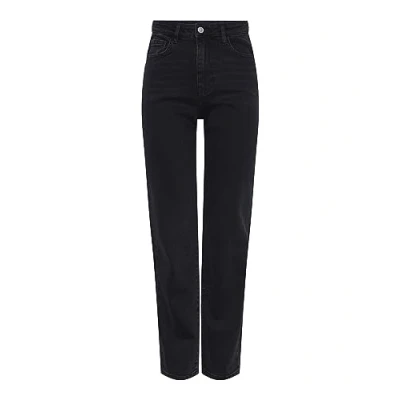 Abbildung von Pieces Pckelly Jeans Straight Leg, Damen, Größe: 26x30, Black